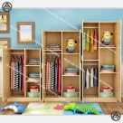 Tủ quần áo trẻ em 2 cánh nhỏ gọn gàng, nhiều ngăn tiện lợi