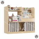 Kệ sách Montessori 3 tầng kèm rèm che tiện lợi