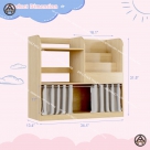 Kệ sách Montessori 3 tầng kèm rèm che tiện lợi