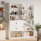 Kệ sách 8 ngăn kèm bảng Pegboard và ngăn kéo sâu 