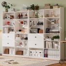 Kệ sách 8 ngăn kèm bảng Pegboard và ngăn kéo sâu 