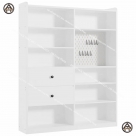 Kệ sách 8 ngăn kèm bảng Pegboard và ngăn kéo sâu 
