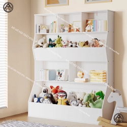 Kệ sách trẻ em 4 tầng kết hợp tủ đồ chơi – Giải pháp lưu trữ thông minh