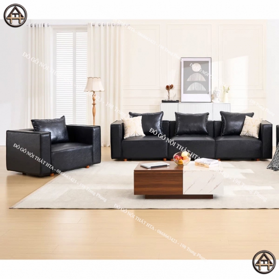 Bộ sofa da cao cấp cho phòng khách HTA