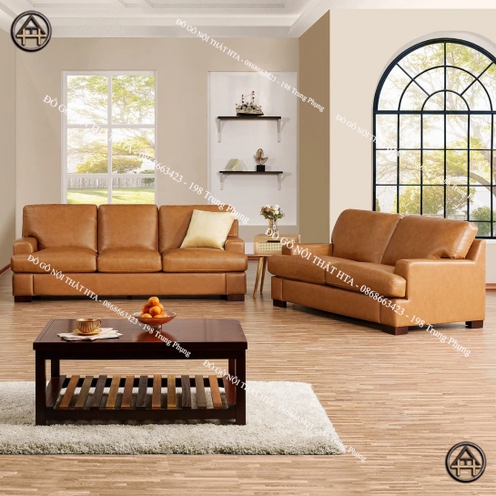 Sofa da bò thật cao cấp cho phòng khách hiện đại