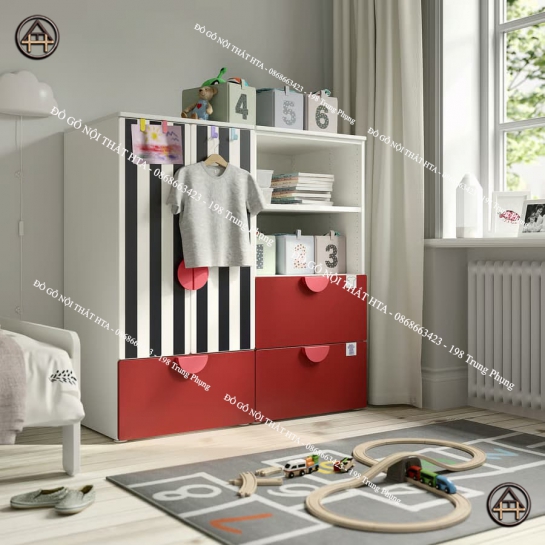Tủ quần áo trẻ em đa năng giúp bé tự lập