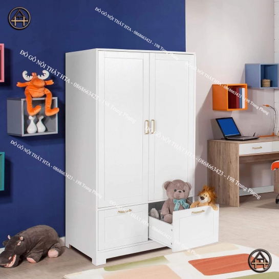 Tủ quần áo trẻ em màu trắng - Giải pháp lưu trữ hiện đại
