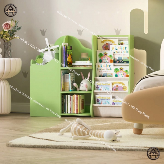 Kệ sách trẻ em hình cây màu xanh đẹp giá tốt