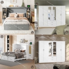 COMBO TỐI ƯU | GIƯỜNG GỖ THÔNG MINH & TỦ QUẦN ÁO CÓ GƯƠNG HTA