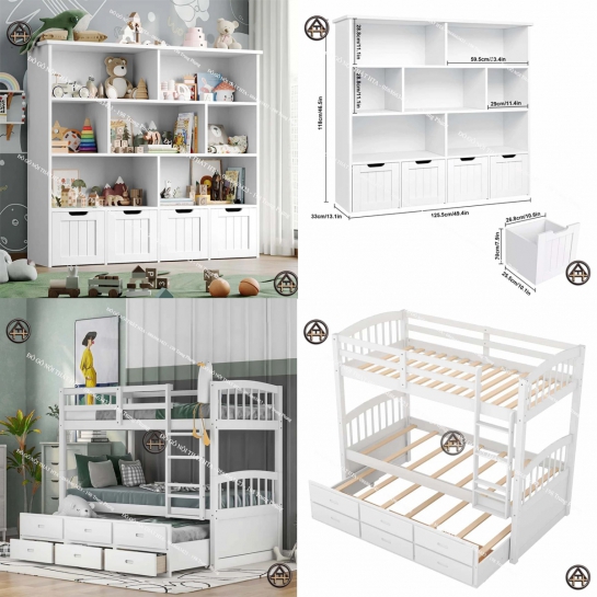 COMBO ƯU ĐÃI | GIƯỜNG TẦNG THÔNG MINH & TỦ SÁCH PHONG CÁCH HTA