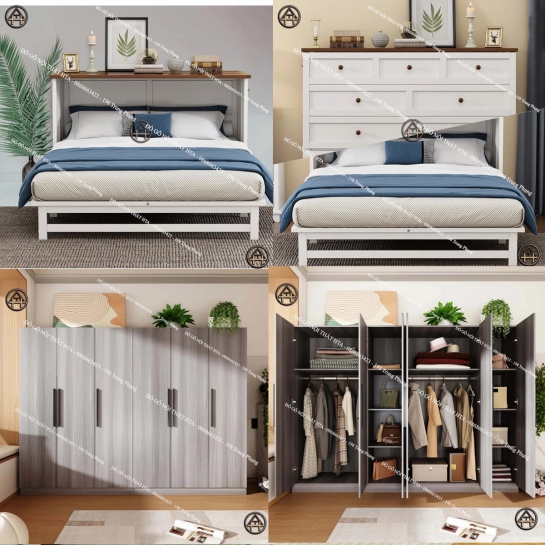 COMBO TIỆN LỢI | GIƯỜNG NGỦ THÔNG MINH & TỦ QUẦN ÁO LỚN HTA