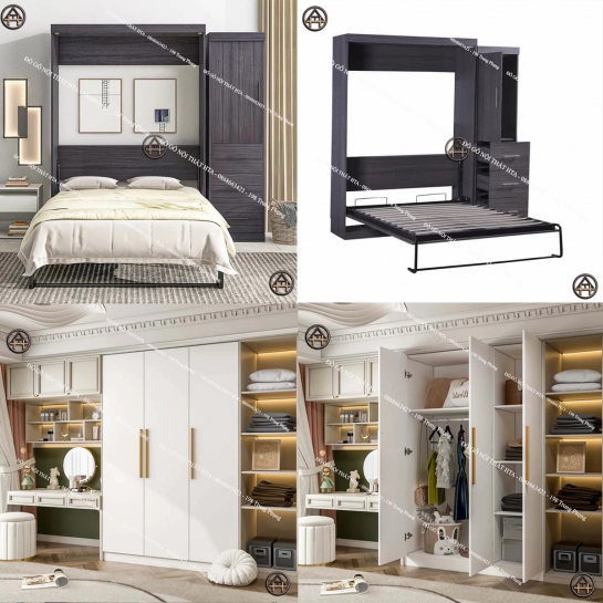 COMBO TIẾT KIỆM KHÔNG GIAN | GIƯỜNG NGỦ NGĂN KÉO & TỦ QUẦN ÁO KỊCH TRẦN HTA