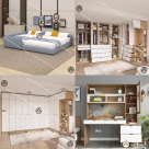 COMBO GIA ĐÌNH | GIƯỜNG NỆM CỠ QUEEN, TỦ QUẦN ÁO CỠ ĐẠI & BÀN HỌC CÓ CỬA KÍNH