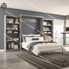 COMBO HIỆN ĐẠI | GIƯỜNG GẤP TÍCH HỢP TỦ SÁCH & TỦ QUẦN ÁO CỬA KÍNH