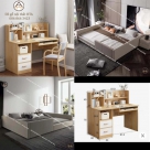 COMBO CAO CẤP | GIƯỜNG PHẢN THÔNG MINH BỌC DA PU & BÀN HỌC CHO TRẺ