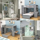 COMBO THẨM MỸ | GIƯỜNG TẦNG 2 BÀN HỌC & TỦ QUẦN ÁO TRẺ EM NHỎ GỌN