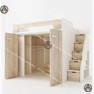 COMBO PHÒNG NGỦ NHỎ | GIƯỜNG TẦNG, TỦ SÁCH 4 TẦNG & BÀN HỌC