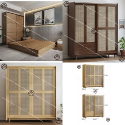 COMBO TỐI GIẢN NHẬT BẢN | GIƯỜNG HỘP GỖ & TỦ QUẦN ÁO PHÒNG NGỦ