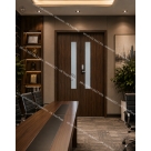 Cửa gỗ composite 2 cánh kết hợp kính cường lực bền đẹp, thoáng sáng Đồ Gỗ Nội Thất HTA