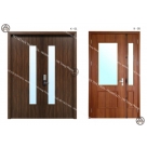 Cửa gỗ composite 2 cánh kết hợp kính cường lực bền đẹp, thoáng sáng Đồ Gỗ Nội Thất HTA