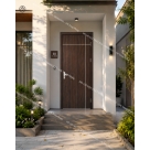 Cửa gỗ công nghiệp Melamine/Laminate soi chỉ ngang dọc đan xen sang trọng và đẳng cấp Đồ Gỗ Nội Thất HTA