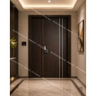 Cửa gỗ công nghiệp Melamine/Laminate 2 cánh soi chỉ sang trọng, bề thế Đồ Gỗ Nội Thất HTA