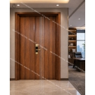 Cửa gỗ công nghiệp Melamine/Laminate 2 cánh soi chỉ sang trọng, bề thế Đồ Gỗ Nội Thất HTA