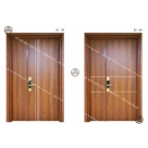 Cửa gỗ công nghiệp Melamine/Laminate 2 cánh soi chỉ sang trọng, bề thế Đồ Gỗ Nội Thất HTA