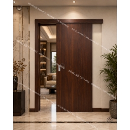 Cửa lùa gỗ composite cánh phẳng đơn giản, tiện nghi, bền bỉ Đồ Gỗ Nội Thất HTA