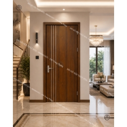 Cửa gỗ công nghiệp Melamine/Laminate soi chỉ dọc vẻ đẹp thanh thoát, hiện đại Đồ Gỗ Nội Thất HTA