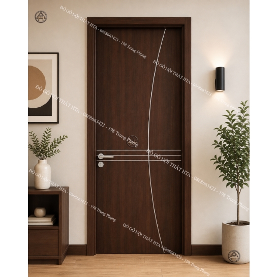 Cửa gỗ composite soi chỉ hình học độc đáo nổi bật Đồ Gỗ Nội Thất HTA