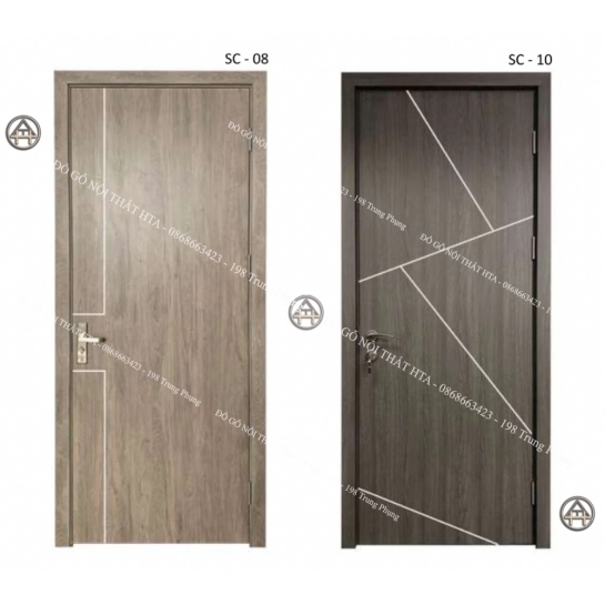 Cửa gỗ composite soi chỉ hình học độc đáo nổi bật Đồ Gỗ Nội Thất HTA