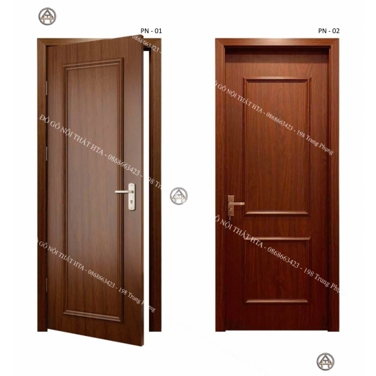Cửa gỗ composite ốp phào nổi ô vuông tân cổ điển sang trọng Đồ Gỗ Nội Thất HTA