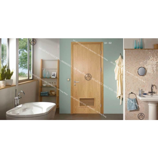 Cửa gỗ composite nhà vệ sinh ô chớp thoát khí giải pháp thông thoáng Đồ Gỗ Nội Thất HTA