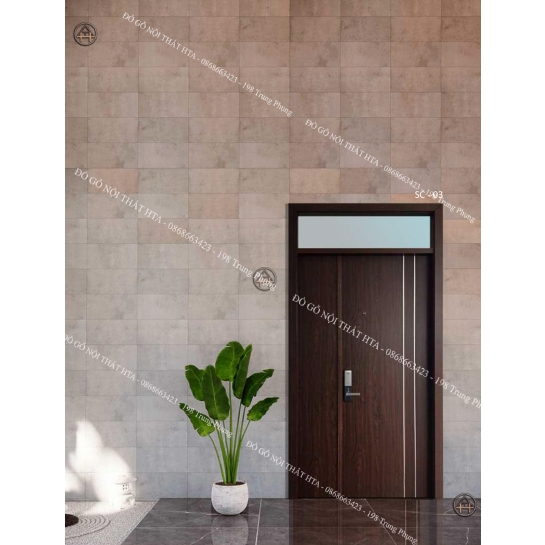 Cửa gỗ composite 2 cánh soi chỉ lựa chọn cho cửa chính đẳng cấp, hiện đại Đồ Gỗ Nội Thất HTA