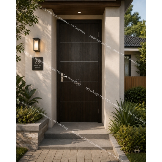 Cửa gỗ công nghiệp Melamine/Laminate soi chỉ ngang điểm xuyết nét tinh tế cho ngôi nhà Đồ Gỗ Nội Thất HTA