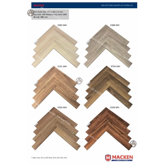 Sàn Gỗ Công Nghiệp HDF Lát Xương Cá Macken Chịu Nước 240H Siêu Bền Vượt Trội Đồ Gỗ Nội Thất HTA